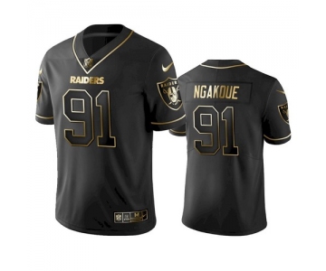 Men's Las Vegas Raiders #91 Yannick Ngakoue Black Golden Edition Jersey