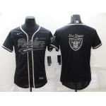 Men's Las Vegas Raiders Black Team Big Logo With Patch Cool Base Stitched Baseball Jersey