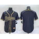 Men's Las Vegas Raiders Blank Black Gold With Patch Cool Base Stitched Baseball Jersey