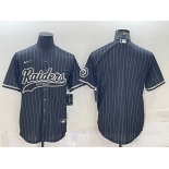 Men's Las Vegas Raiders Blank Black With Patch Cool Base Stitched Baseball Jersey