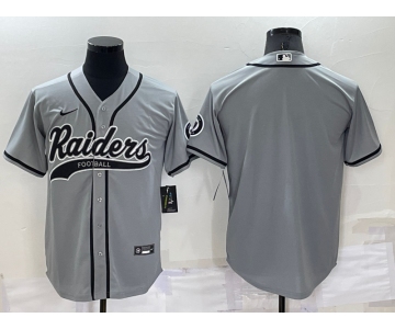Men's Las Vegas Raiders Blank Grey Stitched MLB Cool Base Nike Baseball Jersey