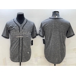Men's Las Vegas Raiders Blank Grey With Patch Cool Base Stitched Baseball Jersey