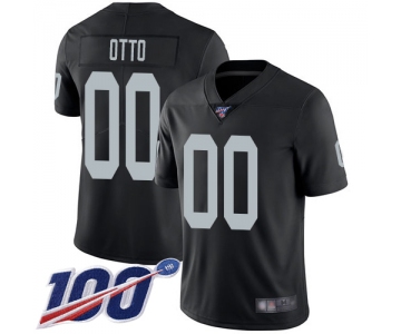 Men's Limited #00 Jim Otto Black Jersey Vapor Untouchable Home Football Oakland Raiders 100th Season