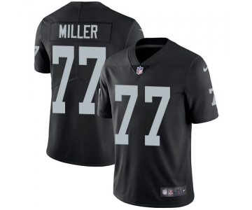 Men's Nike Raiders #77 Kolton Miller Black Team Color Stitched NFL Vapor Untouchable Limited Jersey
