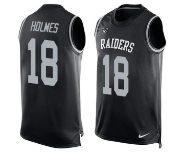Men's Oakland Raiders 18 Andre Holmes Nike Black Printed Player Name & Number Tank Top