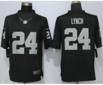 Men's Oakland Raiders #24 Marshawn Lynch Black Team Color Stitched NFL Nike Limited Jersey