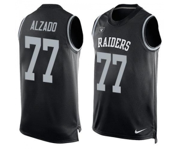 Men's Oakland Raiders 77 Lyle Alzado Nike Black Printed Player Name & Number Tank Top