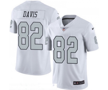 Men's Oakland Raiders #82 Al Davis Retired White 2016 Color Rush Stitched NFL Nike Limited Jersey