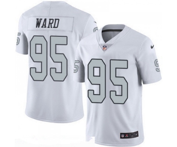 Men's Oakland Raiders #95 Jihad Ward White 2016 Color Rush Stitched NFL Nike Limited Jersey