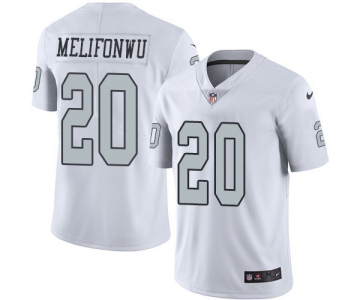 Nike Oakland Raiders #20 Obi Melifonwu White Men's Stitched NFL Limited Rush Jersey
