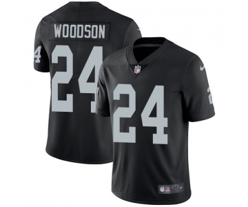 Nike Oakland Raiders #24 Charles Woodson Black Team Color Men's Stitched NFL Vapor Untouchable Limited Jersey