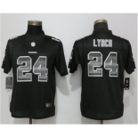 Nike Oakland Raiders #24 Marshawn Lynch Black Limited Strobe Jersey