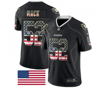 Nike Oakland Raiders #52 Khalil Mack Black Men's Stitched NFL Limited Rush USA Flag Jersey