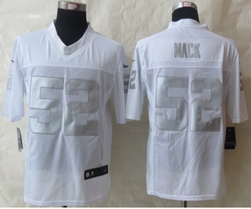 Nike Oakland Raiders #52 Khalil Mack Platinum White Limited Jersey