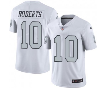 Nike Raiders #10 Seth Roberts White Men's Stitched NFL Limited Rush Jersey