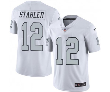 Nike Raiders #12 Kenny Stabler White Men's Stitched NFL Limited Rush Jersey