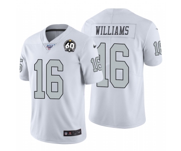 Nike Raiders #16 Tyrell Williams White 60th Anniversary Patch Men's Stitched NFL 100 Limited Color Rush Jersey