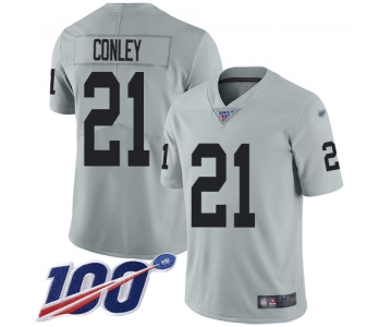 Nike Raiders #21 Gareon Conley Silver Men's Stitched NFL Limited Inverted Legend 100th Season Jersey