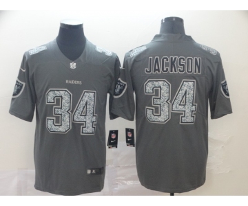 Nike Raiders 34 Bo Jackson Gray Camo Vapor Untouchable Limited Jersey