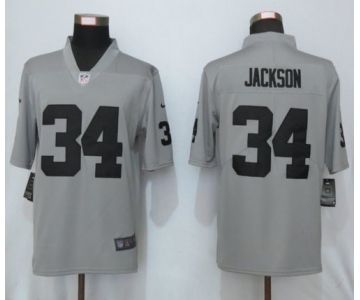 Nike Raiders 34 Bo Jackson Gray Inverted Legend Limited Jersey