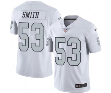 Nike Raiders #53 Malcolm Smith White Men's Stitched NFL Limited Rush Jersey