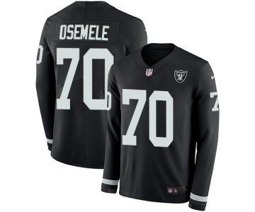Nike Raiders #70 Kelechi Osemele Black Team Color Men's Stitched NFL Limited Therma Long Sleeve Jersey