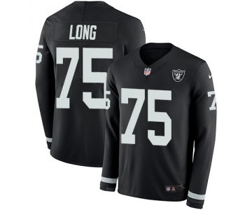 Nike Raiders #75 Howie Long Black Team Color Men's Stitched NFL Limited Therma Long Sleeve Jersey