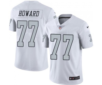 Nike Raiders #77 Austin Howard White Men's Stitched NFL Limited Rush Jersey