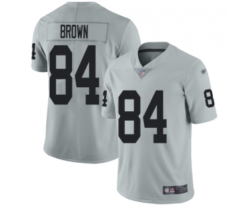 Nike Raiders #84 Antonio Brown Silver Men's Stitched NFL Limited Inverted Legend Jersey