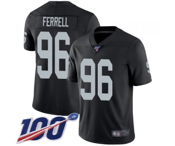 Nike Raiders #96 Clelin Ferrell Black Team Color Men's Stitched NFL 100th Season Vapor Limited Jersey