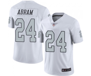 Raiders #24 Johnathan Abram White Men's Stitched Football Limited Rush Jersey