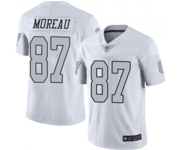 Raiders #87 Foster Moreau White Men's Stitched Football Limited Rush Jersey