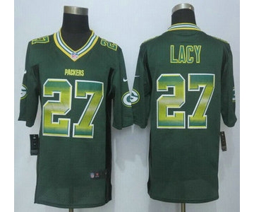 Green Bay Packers #27 Eddie Lacy Green Strobe 2015 NFL Nike Fashion Jersey