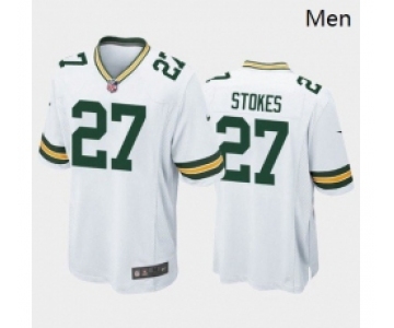 Men Green Bay Packers #27 Eric Stokes White Green 2021 Draft Jersey