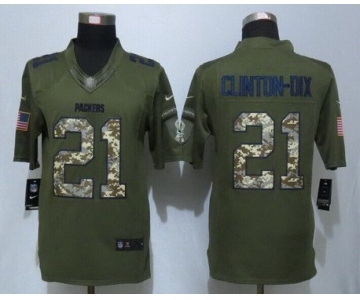 Men's Green Bay Packers #21 Ha Ha Clinton-Dix Green Salute To Service 2015 NFL Nike Limited Jersey
