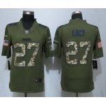 Men's Green Bay Packers #27 Eddie Lacy Green Salute To Service 2015 NFL Nike Limited Jersey