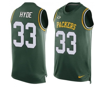 Men's Green Bay Packers #33 Micah Hyde Green Hot Pressing Player Name & Number Nike NFL Tank Top Jersey