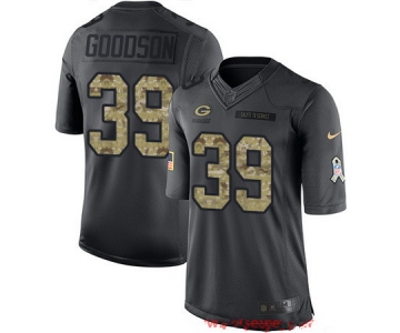 Men's Green Bay Packers #39 Demetri Goodson Black Anthracite 2016 Salute To Service Stitched NFL Nike Limited Jersey