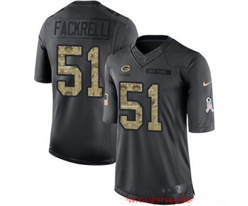 Men's Green Bay Packers #51 Kyler Fackrell Black Anthracite 2016 Salute To Service Stitched NFL Nike Limited Jersey