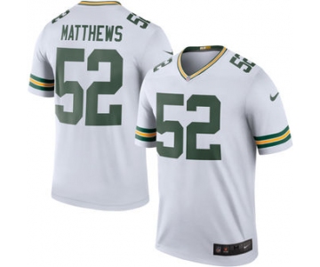 Men's Green Bay Packers #52 Clay Matthews Nike White Color Rush Legend Jersey
