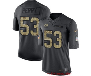 Men's Green Bay Packers #53 Nick Perry Black Anthracite 2016 Salute To Service Stitched NFL Nike Limited Jersey