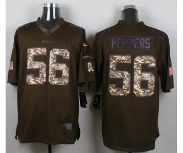 Men's Green Bay Packers #56 Julius Peppers Green Salute To Service 2015 NFL Nike Limited Jersey