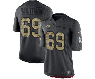 Men's Green Bay Packers #69 David Bakhtiari Black Anthracite 2016 Salute To Service Stitched NFL Nike Limited Jersey