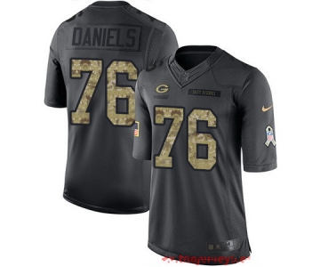 Men's Green Bay Packers #76 Mike Daniels Black Anthracite 2016 Salute To Service Stitched NFL Nike Limited Jersey
