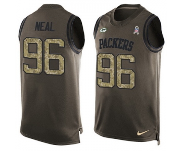 Men's Green Bay Packers #96 Brian Price Green Salute to Service Hot Pressing Player Name & Number Nike NFL Tank Top Jersey