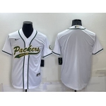 Men's Green Bay Packers Blank White Stitched MLB Cool Base Nike Baseball Jersey