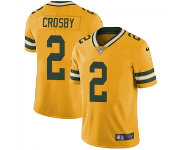 Nike Green Bay Packers #2 Mason Crosby Yellow Men's Stitched NFL Limited Rush Jersey