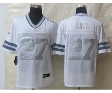 Nike Green Bay Packers #27 Eddie Lacy Platinum White Limited Jersey