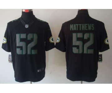Nike Green Bay Packers #52 Clay Matthews Black Impact Limited Jersey
