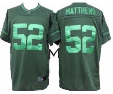 Nike Green Bay Packers #52 Clay Matthews Drenched Limited Green Jersey
